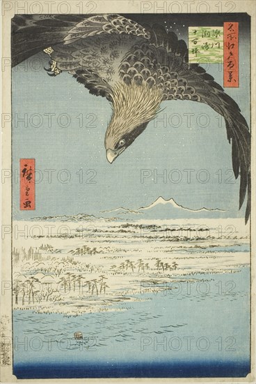 Fukagawa Susaki and Jumantsubo (Fukagawa Susaki Jumantsubo), from the series "One..., 1857. Creator: Ando Hiroshige.