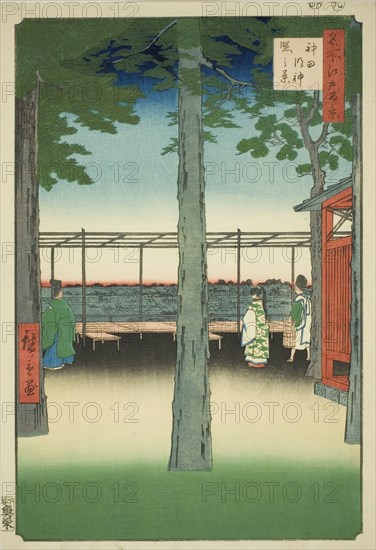 Dawn at Kanda Myojin Shrine (Kanda Myojin akebono no kei), from the series "One Hundred..., 1857. Creator: Ando Hiroshige.