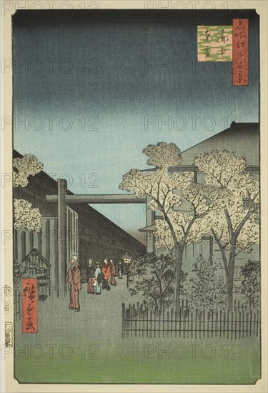 Yoshiwara Licensed Quarters at Dawn (Kakuchu shinonome), from the series "One Hundred..., 1857. Creator: Ando Hiroshige.