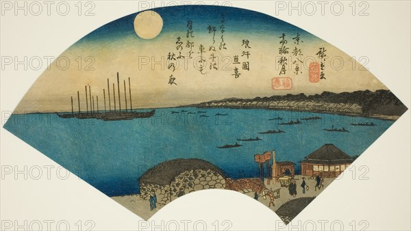 Autumn Moon at Takanawa (Takanawa shugetsu), from the series "Eight Views of the..., 1836/37. Creator: Ando Hiroshige.