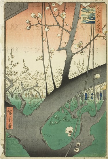 Plum Garden at Kameido (Kameido Umeyashiki), from the series "One Hundred Famous..., 1857. Creator: Ando Hiroshige.
