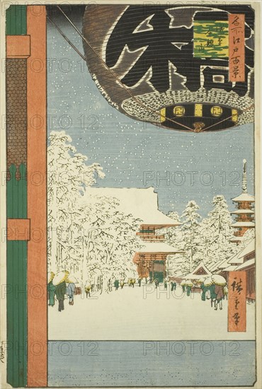 Kinryuzan Temple at Asakusa (Asakusa Kinryuzan), from the series "One Hundred..., 1856. Creator: Ando Hiroshige.