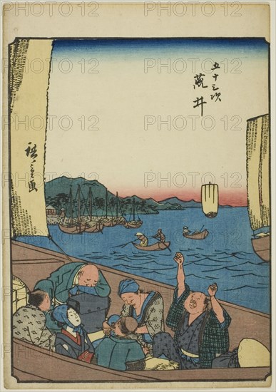 Arai, from the series "Fifty-three Stations [of the Tokaido] (Gojusan tsugi)," also known..., 1852. Creator: Ando Hiroshige.