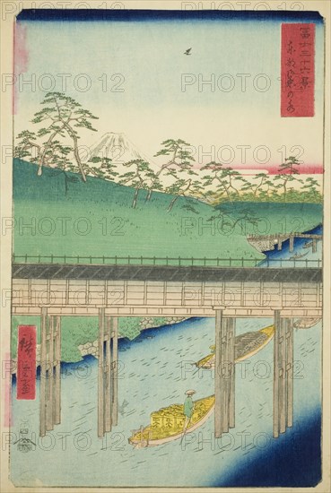 Ochanomizu in the Eastern Capital (Toto Ochanomizu), from the series "Thirty-six Views..., 1858. Creator: Ando Hiroshige.