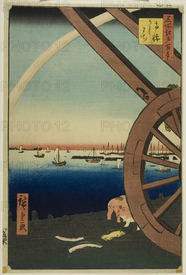 Ushimachi at Takanawa (Takanawa Ushimachi), from the series "One Hundred Famous..., 1857. Creator: Ando Hiroshige.