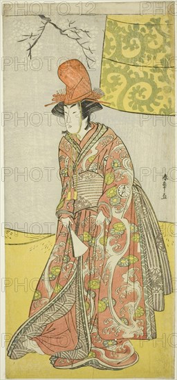 The Actor Segawa Kikunojo III (?) or Segawa Otome (?) as a Shirabyoshi Dancer in Musume..., c. 1783. Creator: Shunsho.