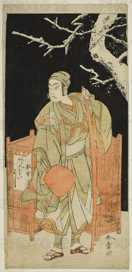 The Actor Matsumoto Koshiro IV as Sagami Jiro Disguised as Ambaiyoshi Gorohachi in the..., c. 1772. Creator: Shunsho.