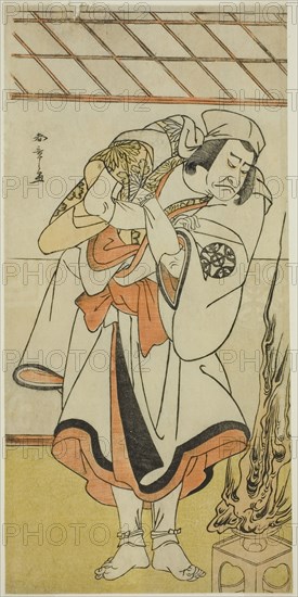The Actor Nakamura Nakazo I as Chinzei Hachiro Tametomo Disguised as an Ascetic Monk..., c. 1780. Creator: Shunsho.
