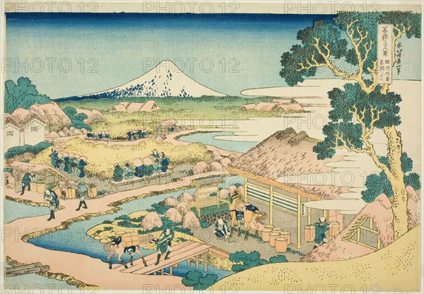The Tea Plantation of Katakura in Suruga Province (Sunshu Katakura chaen no Fuji)..., c. 1830/33. Creator: Hokusai.
