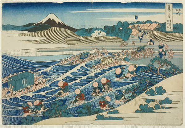 Fuji from Kanaya on the Tokaido (Tokaido Kanaya no Fuji), from the series Thirty-six..., c. 1830/32. Creator: Hokusai.