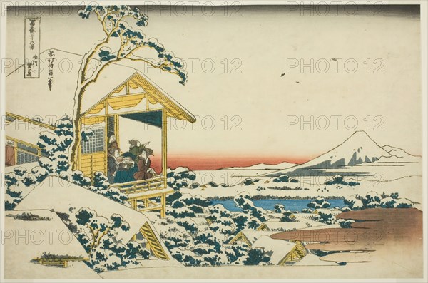 Snowy Morning from Koishikawa (Koishikawa yuki no ashita), from the series "Thirty..., c. 1830/33. Creator: Hokusai.
