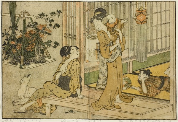 Bon Festival Lanterns and Plant Seller, from the illustrated book "Picture Book..., New Year, 1801. Creator: Kitagawa Utamaro.
