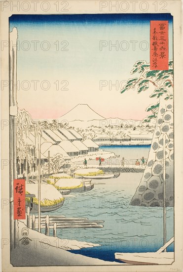 The Riverbank at Sukiya in the Eastern Capital (Toto Sukiyagashi), from the series "Thirty..., 1858. Creator: Ando Hiroshige.