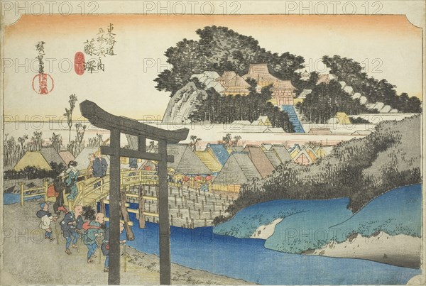 Fujisawa: Yugyo Temple (Fujisawa, Yugyoji), from the series "Fifty-three Stations of..., c. 1833/34. Creator: Ando Hiroshige.