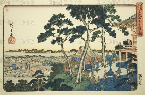 View from the Top of Matsuchi Hill (Matsuchiyama ue miharashi no zu), from the series..., c.1832/38. Creator: Ando Hiroshige.