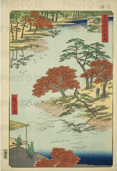 Precints of the Akiba Shrine, Ukeji (Ukeji Akiba no keidai), from the series "One Hundred..., 1857. Creator: Ando Hiroshige.