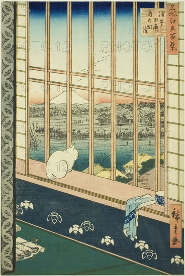 Asakusa Rice Fields and Torinomachi Festival (Asakusa tanbo Torinomachi mode)..., 1857. Creator: Ando Hiroshige.