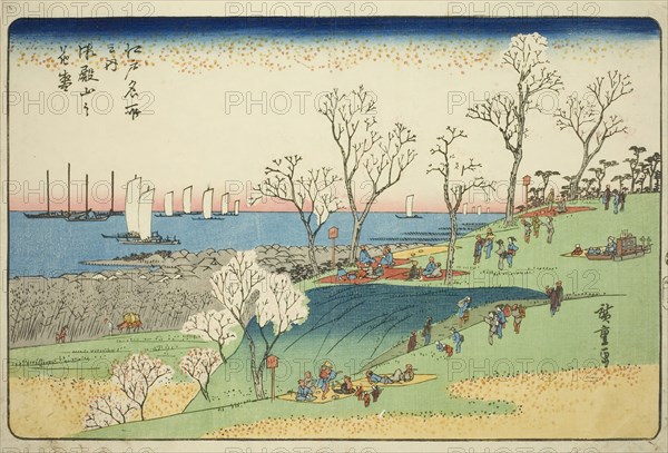 Cherry Blossoms in Full Bloom at Goten Hill (Gotenyama no hanazakari), from the series..., c1832/34. Creator: Ando Hiroshige.