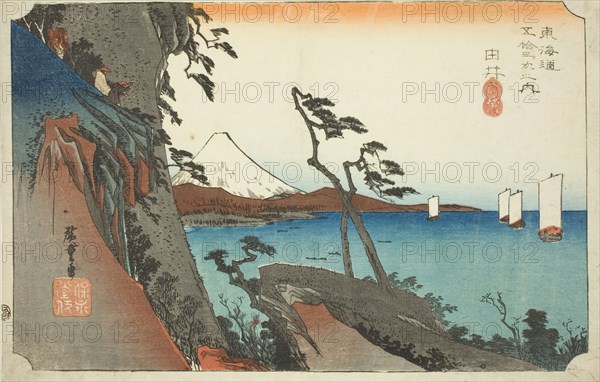 Yui: Satta Peak (Yui, Satta mine), from the series "Fifty-three Stations of the Toka..., c. 1833/34. Creator: Ando Hiroshige.