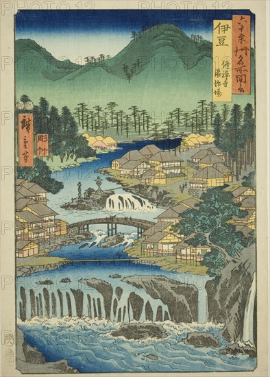 Izu Province: Hot Springs of the Shuzen Temple (Izu, Shuzenji tojiba), from the series "Fa..., 1853. Creator: Ando Hiroshige.