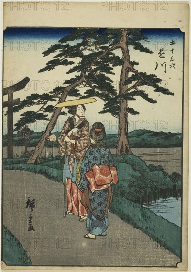 Kakegawa, from the series "Fifty-three Stations [of the Tokaido] (Gojusan tsugi)," also...,1852. Creator: Ando Hiroshige.