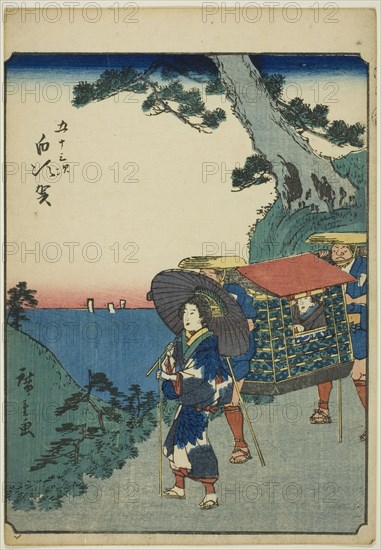 Shirasuka, from the series "Fifty-three Stations [of the Tokaido] (Gojusan tsugi)," also..., 1852. Creator: Ando Hiroshige.