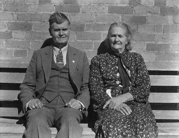 Latter Day Saints portrait group dressed in their Sunday clothes, 1936. Creator: Dorothea Lange.