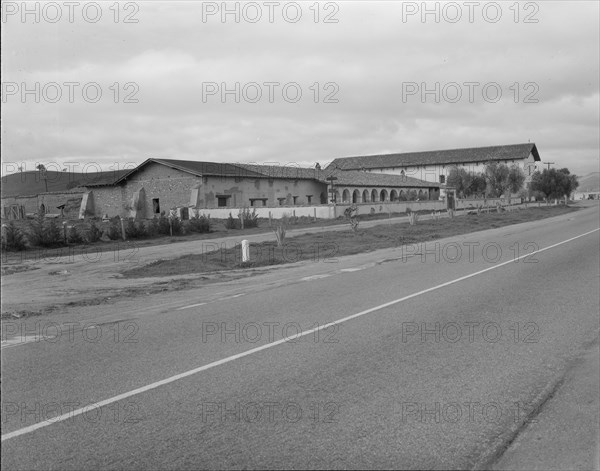 San Miguel Mission, erected 1797 by the Franciscan Fathers, California, 1936. Creator: Dorothea Lange.