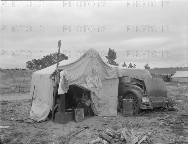 Pea picker's home, Nipomo, California, 1936. Creator: Dorothea Lange.