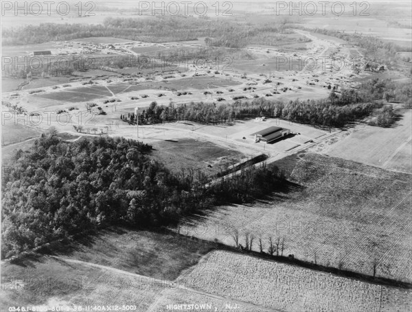 Air view of Jersey Homesteads, Hightstown, New Jersey, 1936. Creator: Dorothea Lange.