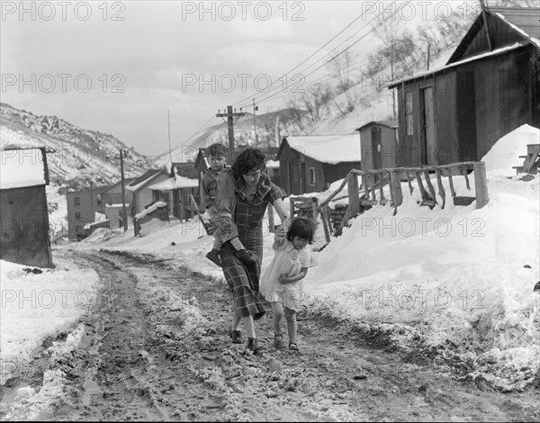 Main street, Utah coal town, Consumers, near Price, Utah, 1936. Creator: Dorothea Lange.