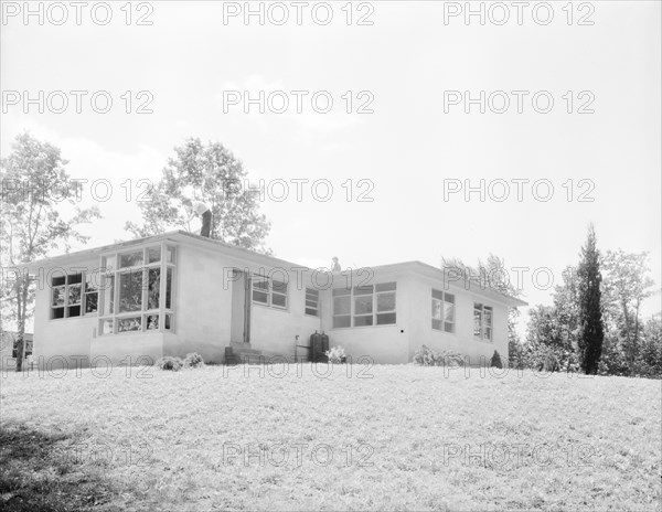 The model house, nearly completed, Hightstown, New Jersey, 1936. Creator: Dorothea Lange.