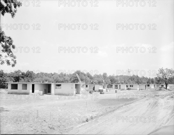 Homes under construction, Hightstown, New Jersey, 1936. Creator: Dorothea Lange.