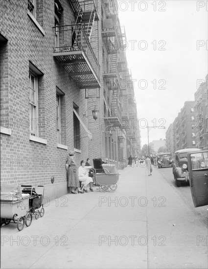 Background photo for Hightstown project, Bronx, New York, 1936. Creator: Dorothea Lange.