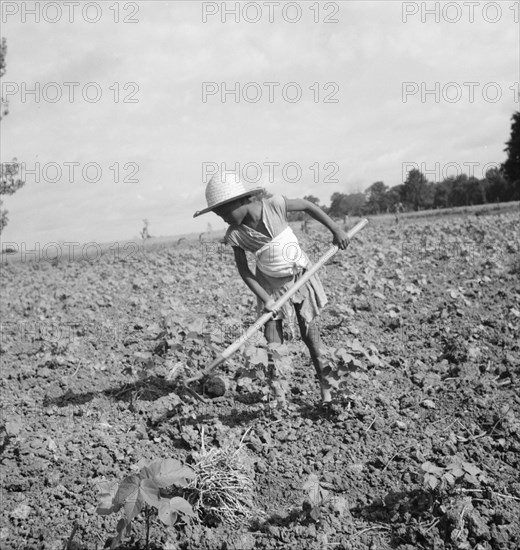 Child of impoverished Negro tenant family working on farm, Alabama, 1936. Creator: Dorothea Lange.