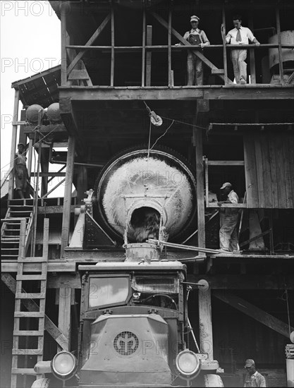 Concrete mixing plant, Birmingham, Alabama, 1936. Creator: Dorothea Lange.