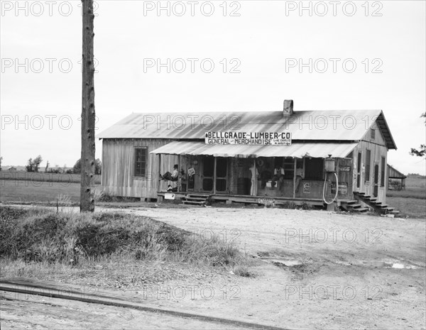 Plantation store, Mississippi Delta, 1936. Creator: Dorothea Lange.