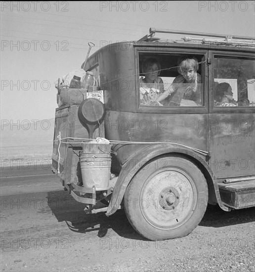 Drought refugees from Abilene, Texas, following the crops of California as migratory workers, 1936. Creator: Dorothea Lange.