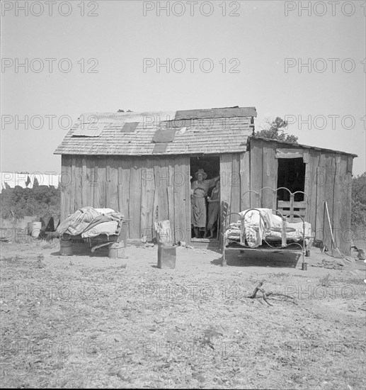 People living in miserable poverty, Elm Grove, Oklahoma County, Oklahoma, 1936. Creator: Dorothea Lange.