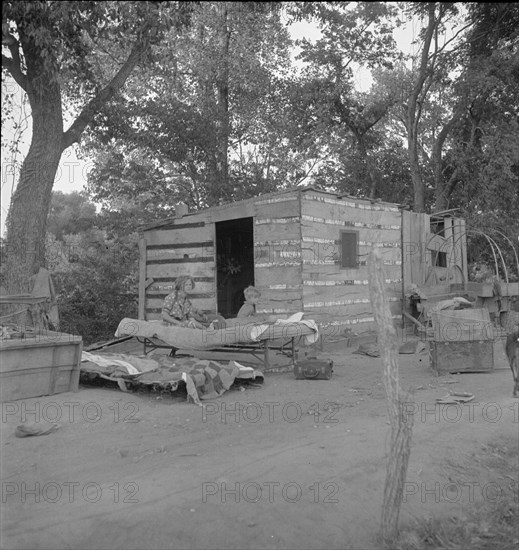 People living in miserable poverty, Elm Grove, Oklahoma County, Oklahoma, 1936. Creator: Dorothea Lange.