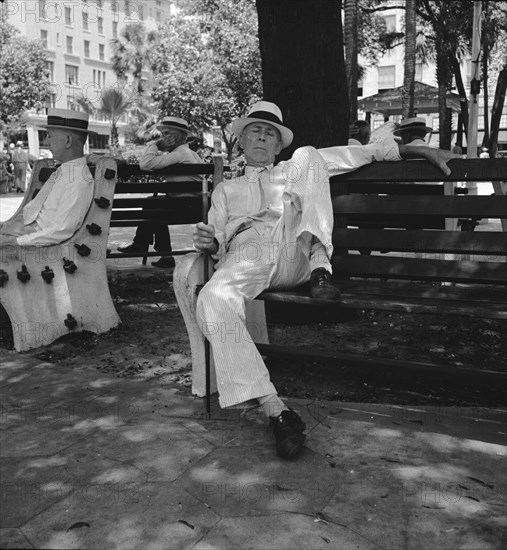 Scene in a downtown park, Jacksonville, Florida, 1936. Creator: Dorothea Lange.