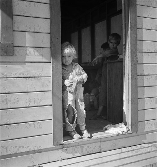 Preschool children in nursery school..., Kern migrant camp, CA, 1936. Creator: Dorothea Lange.