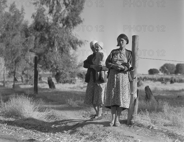 Pregnant migrant woman..., squatter camp, Kern County, 1936. Creator: Dorothea Lange.