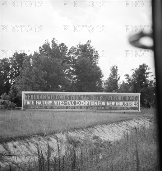 Note on industrialization of the South, Meridian, Mississippi, 1936 Creator: Dorothea Lange.