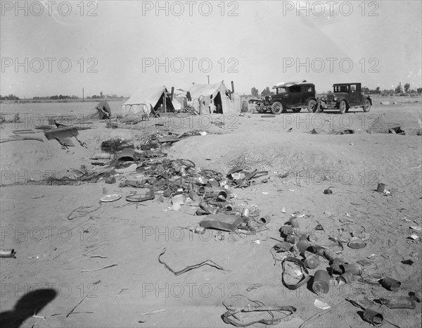 Refugee families near Holtville, California, 1937. Creator: Dorothea Lange.