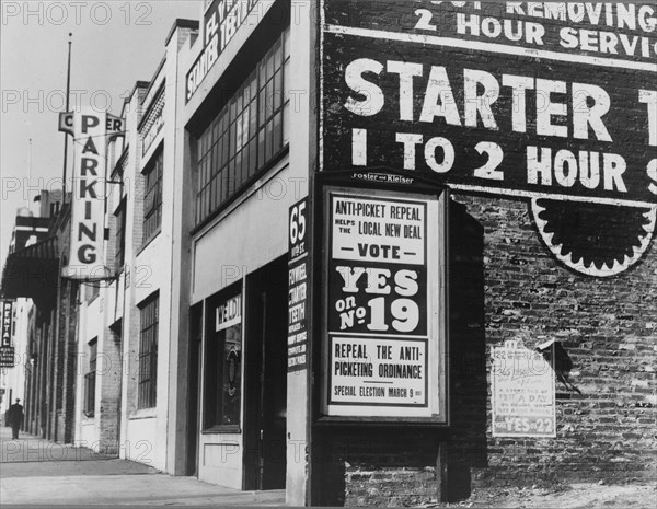 A political problem before the voters of San Francisco, California, 1937. Creator: Dorothea Lange.