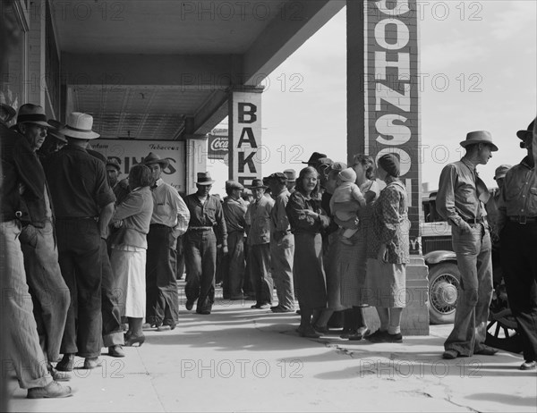 Waiting for the relief checks at Calipatria, California, 1937. Creator: Dorothea Lange.