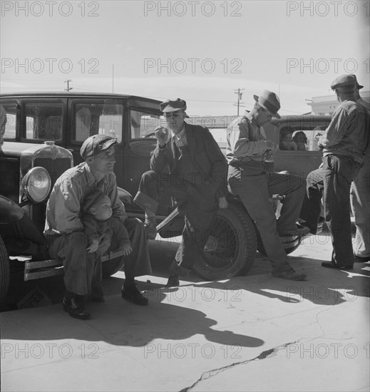 Waiting for the relief checks at Calipatria, California, 1937. Creator: Dorothea Lange.