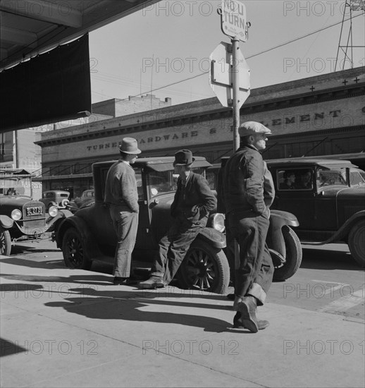 Men on "Skid Row", Modesto, California, 1937. Creator: Dorothea Lange.