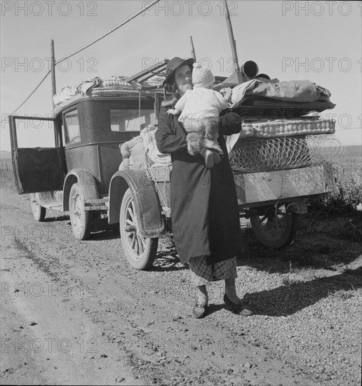 Missouri family...seven months from the drought area, 1937. Creator: Dorothea Lange.